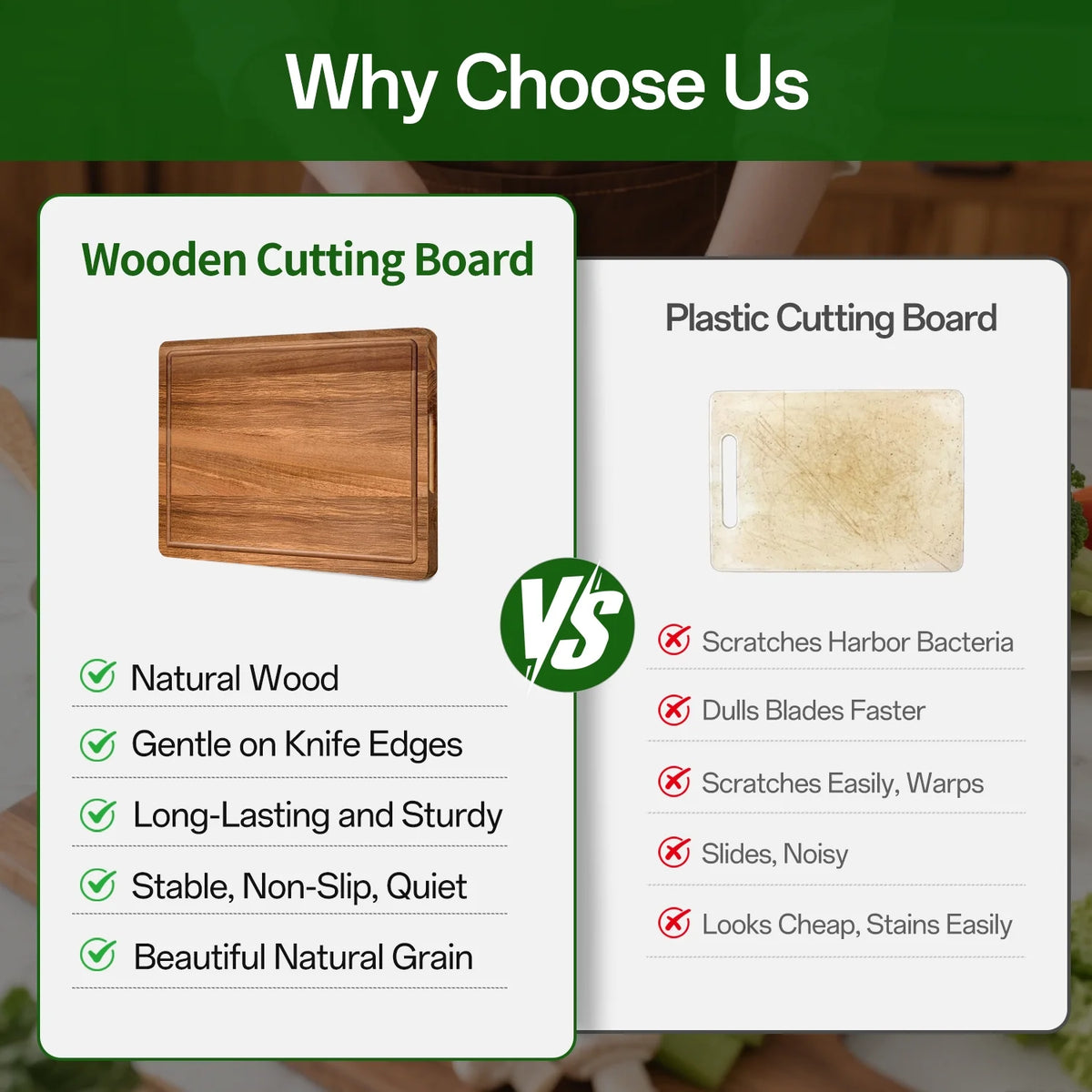 Acacia Wood Cutting Board 17 x 12
