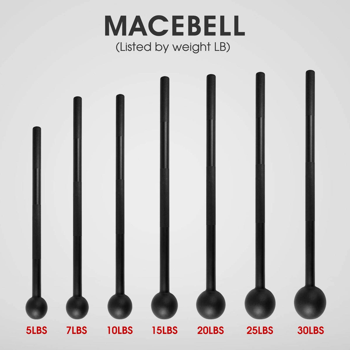 Steel Mace Bell for Strength Training - Support Full Body, Muscles, Shoulder, Grips & Forearms Workouts to Rehabilitation, Stretching 5, 7, 10, 15, 20, 25, 30Lb for Woman & Man