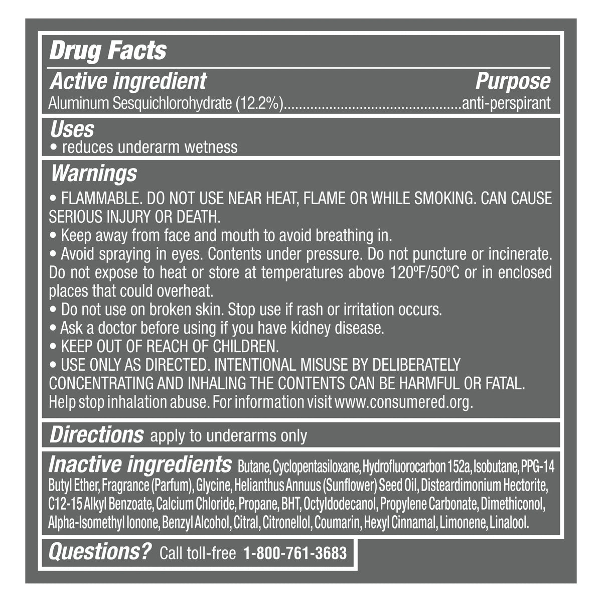 Stain Defense Long Lasting Antiperspirant Deodorant Dry Spray, Clean, 3.8 Oz