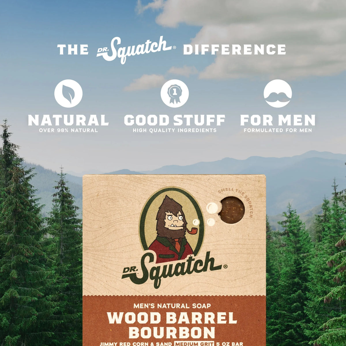 Wood Barrel Bourbon Natural Bar Soap for Men, 5 Oz