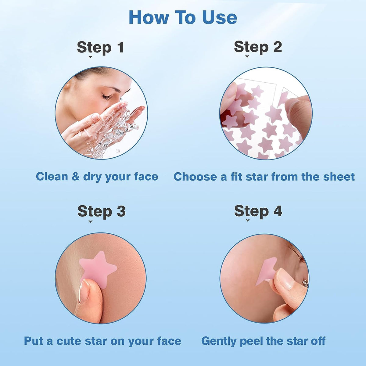 Pimple Patches for Face, Hydrocolloid Acne Patches, Cute Star Zit Covers, Colorful Spot Stickers with Tea Tree, Salicylic Acid & Cica Oil| 3 Sizes (10Mm, 12Mm & 14Mm) |200 Count
