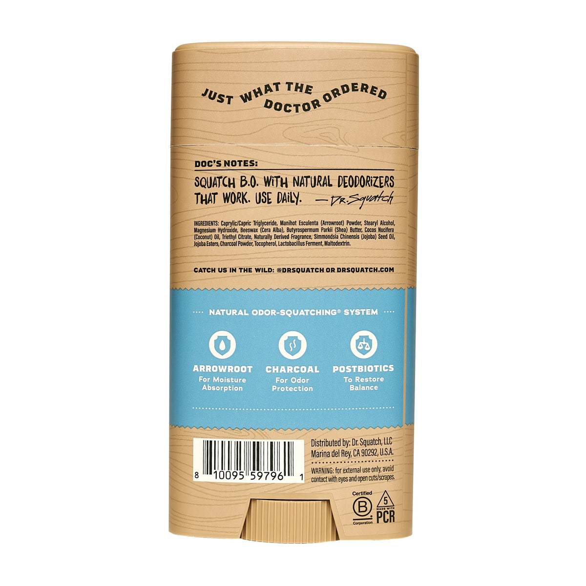 Coastal Mist Aluminum Free Natural Deodorant Stick for Men, 2.65 Oz