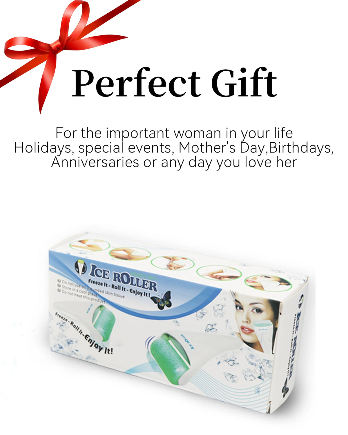Ice Roller for Face, Face Roller Skin Care with Gua Sha Massager Comb for Face & Eye Puffiness and Whole Body Relief Skin Care Products, Wonderful Gift for Women