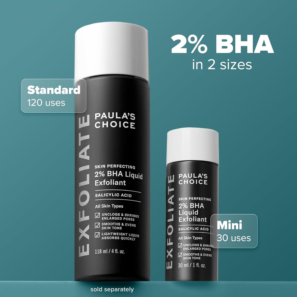 SKIN PERFECTING 2% BHA Liquid Exfoliant Polish, Salicylic Acid Exfoliant-Facial Polish for Enlarged Pores, Wrinkles & Fine Lines, Suitable for Blackhead-Prone Skin, Fragrance-Free
