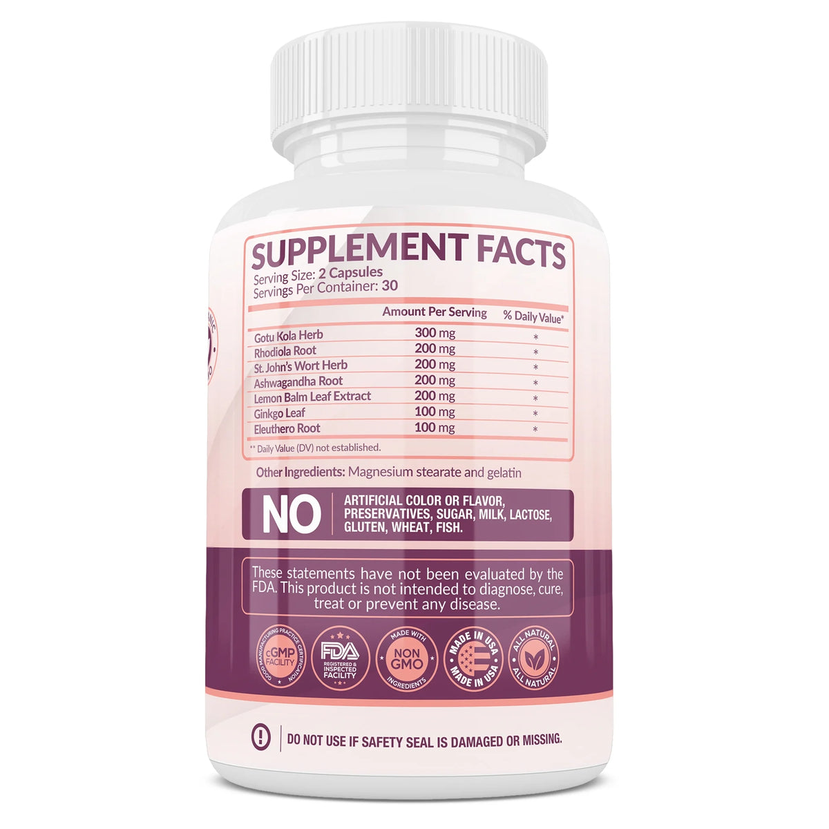 Happy Pills Supplement | Helps Boost Dopamine, Mood - Serotonin Support, Relieve Stress, Calm Relaxation Enhancer, PMS Supplements, for Women & Men | 60 Capsules