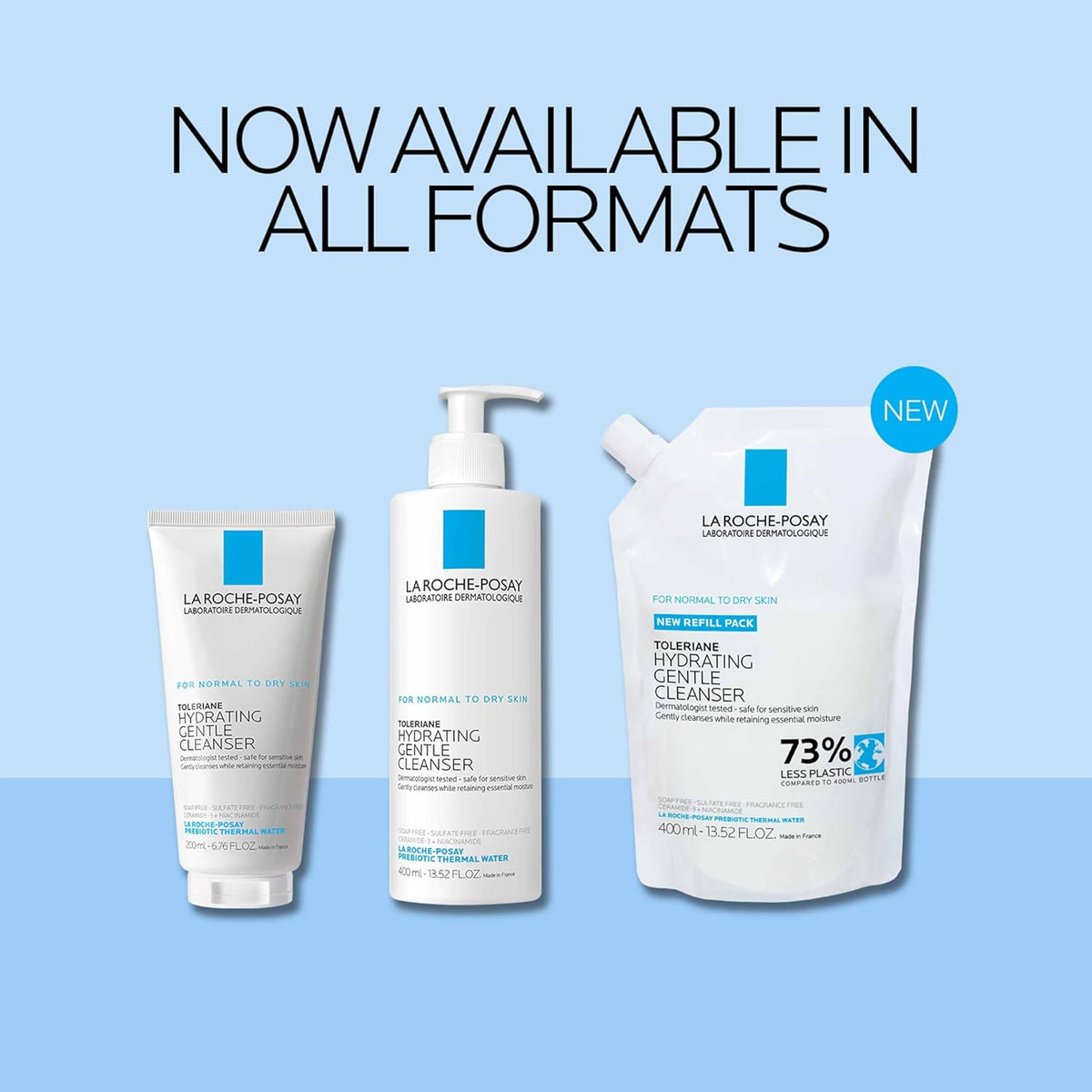 Toleriane Hydrating Gentle Face Cleanser, Hydrating Facial Cleanser with Niacinamide + Ceramides, Daily Face Wash for Dry Skin to Normal Skin, Sensitive Skin Tested, Fragrance Free