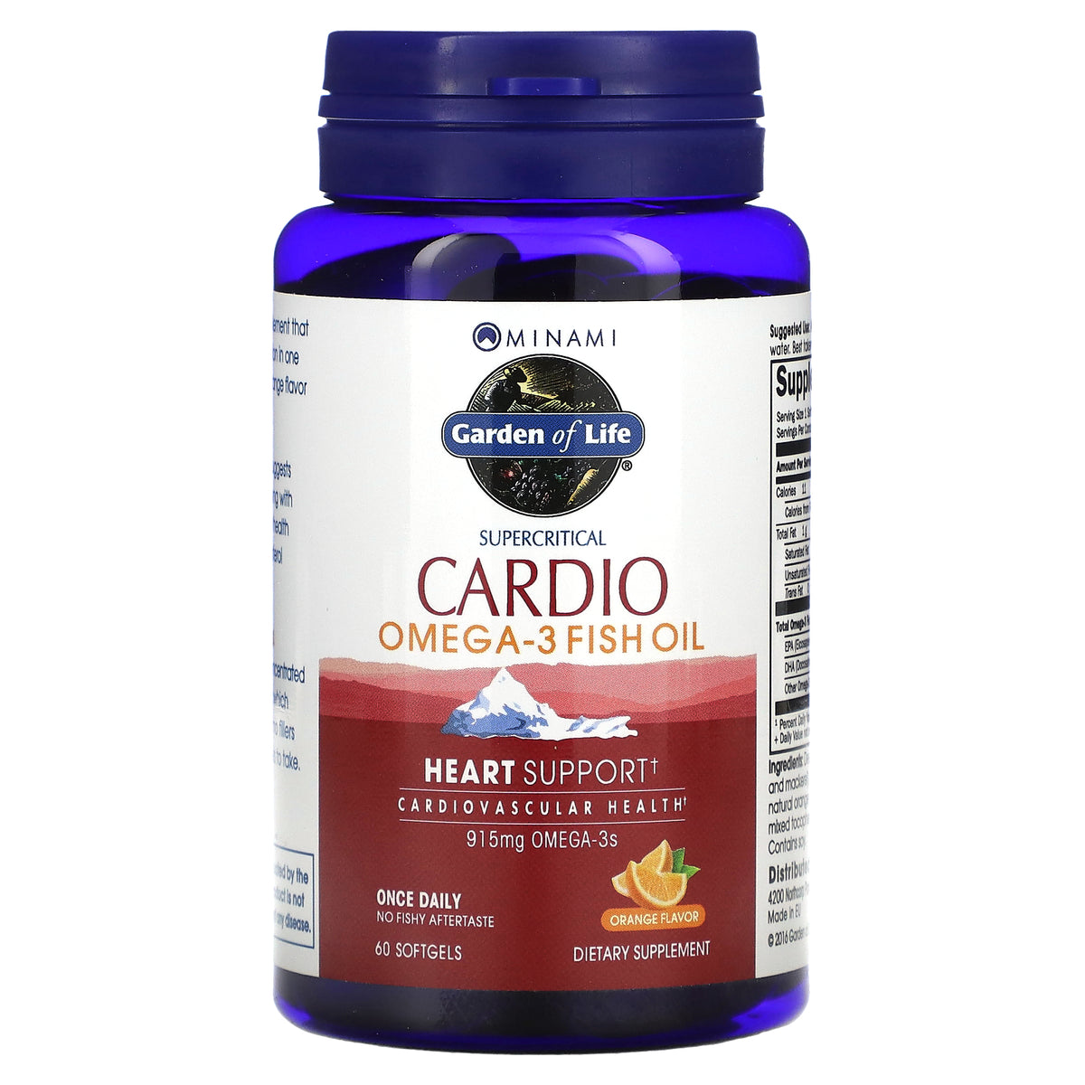 - Cardio-3 Healthy Heart Support Supercritical Omega-3 Fish Oil Orange 915 Mg. - 60 Softgels
