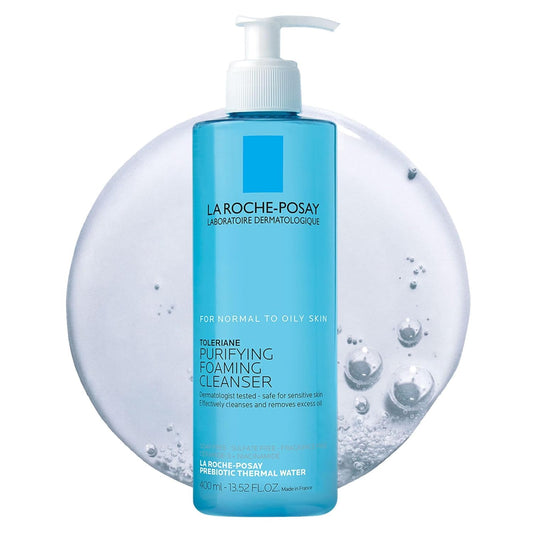 Toleriane Purifying Foaming Facial Cleanser, Oil Free Face Wash for Women & Men with Niacinamide + Ceramides, Pore Cleanser Safe for Sensitive Skin, Won’T Dry Out Skin, Soap Free
