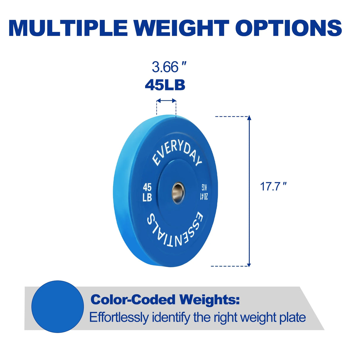 (3 Pack)  Olympic Bumper Plate Weight Plate, 45 Lbs Pair Color