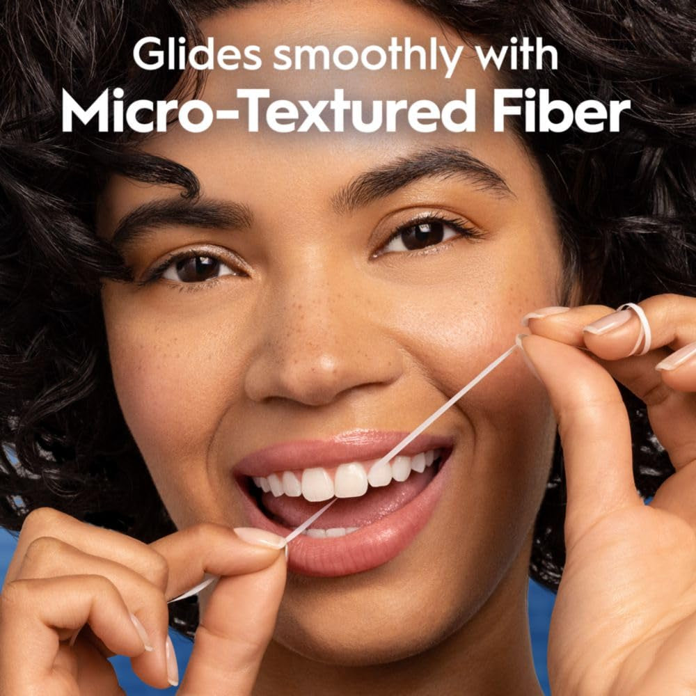 Glide Dental Floss, Shred Resistant, Gentle on Gums, Natural Wax, Slides Smoothly, Deep Clean Cool Mint Flavor, 40 M, 3 Count