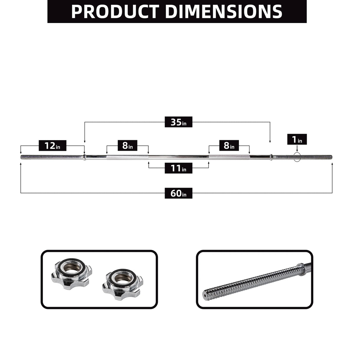 Cast Iron Standard Weight Including 5FT Sectional Standard Barbell with Star Locks, 95-Pound Set