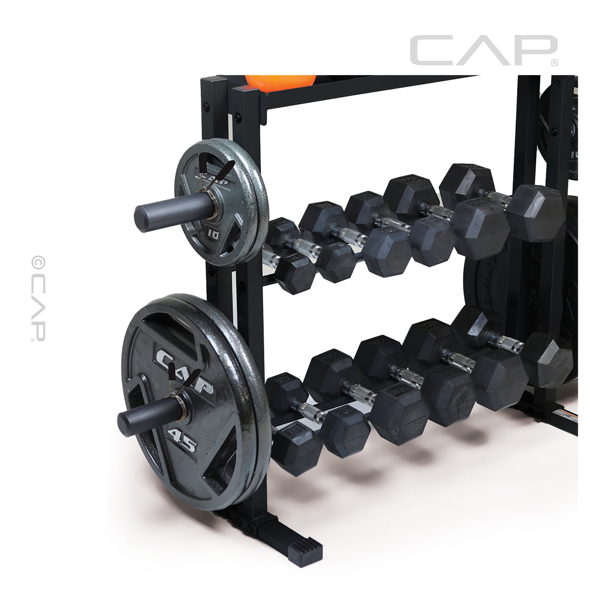 3-Tier Storage Rack for Kettlebells, Dumbbells & Olympic Weight Plates