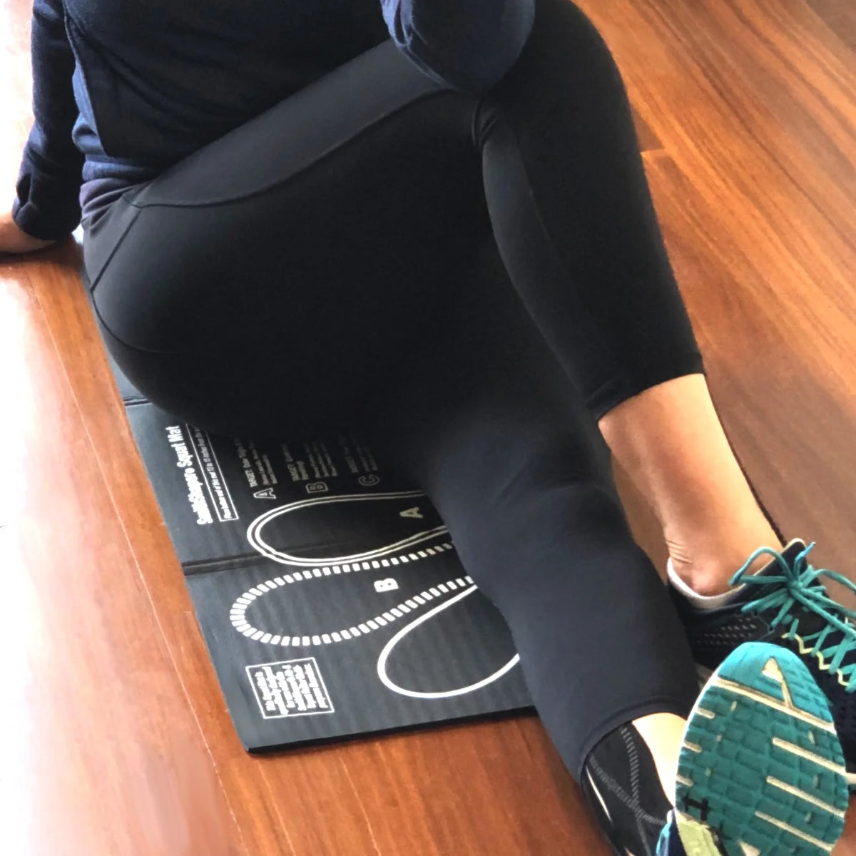Squat Mat Exercise Kneeling Pad | 30.75-Inch Mat for Leg Muscle Targeting | Folds to 0.9-In. Thick Knee Pad - Ab Rollouts - Knee Pushups | Cushion Elbows - Planks | Black