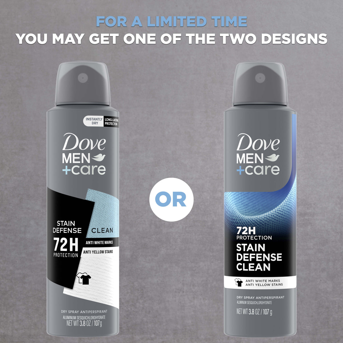 Antiperspirant Deodorant Spray for Men Stain Defense Clean, 3.8 Oz 2 Count