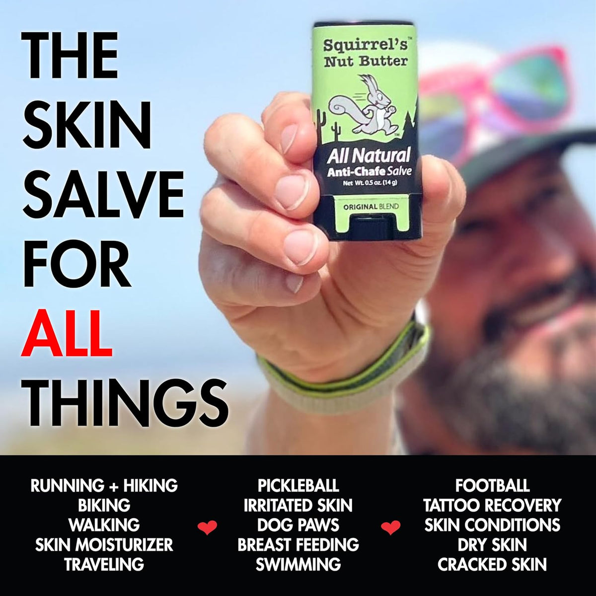anti Chafe Stick | All Natural Chafe Prevention & Skin Care for Athletes, Runners & Adventurers | Thighs, Arms, Pack Straps & More | 1.7 Oz