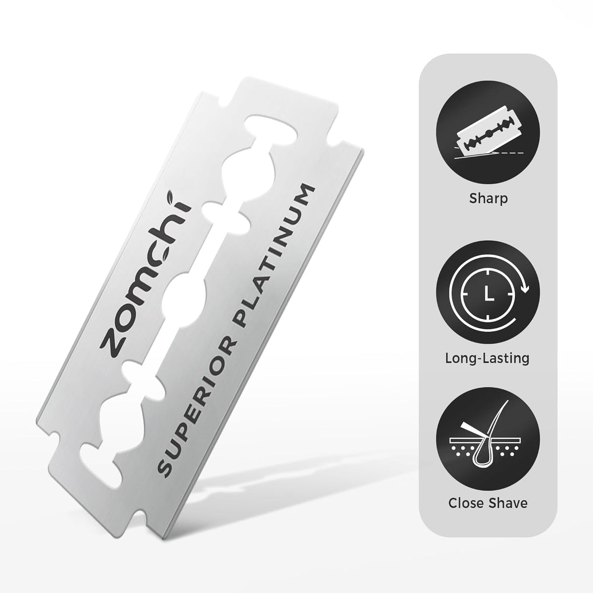 Double Edge Razor Blades, 60 Counts Safety Razor Blades for Shaving, Platinum Stainless Steel Shaving Blades for Men and Women, Fits All Standard Double Edge Razors