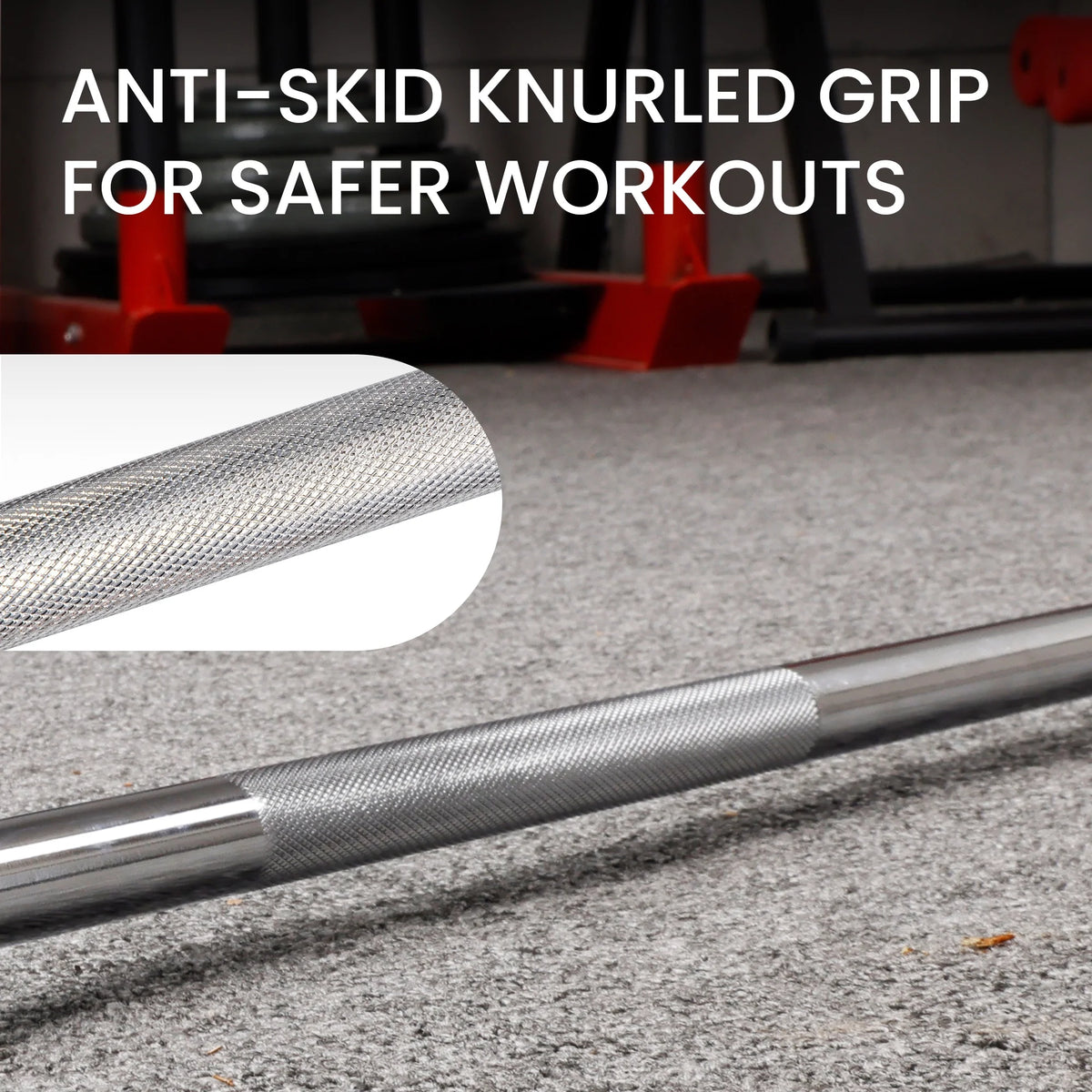 Standard Weightlifting Barbell，Chrome Plated Solid Steel Bar, 5FT/6FT/7FT, 300LB Capacity，With Knurled Grip , for Powerlifting, Strength Training，Home Gym Workouts，Multiple Size