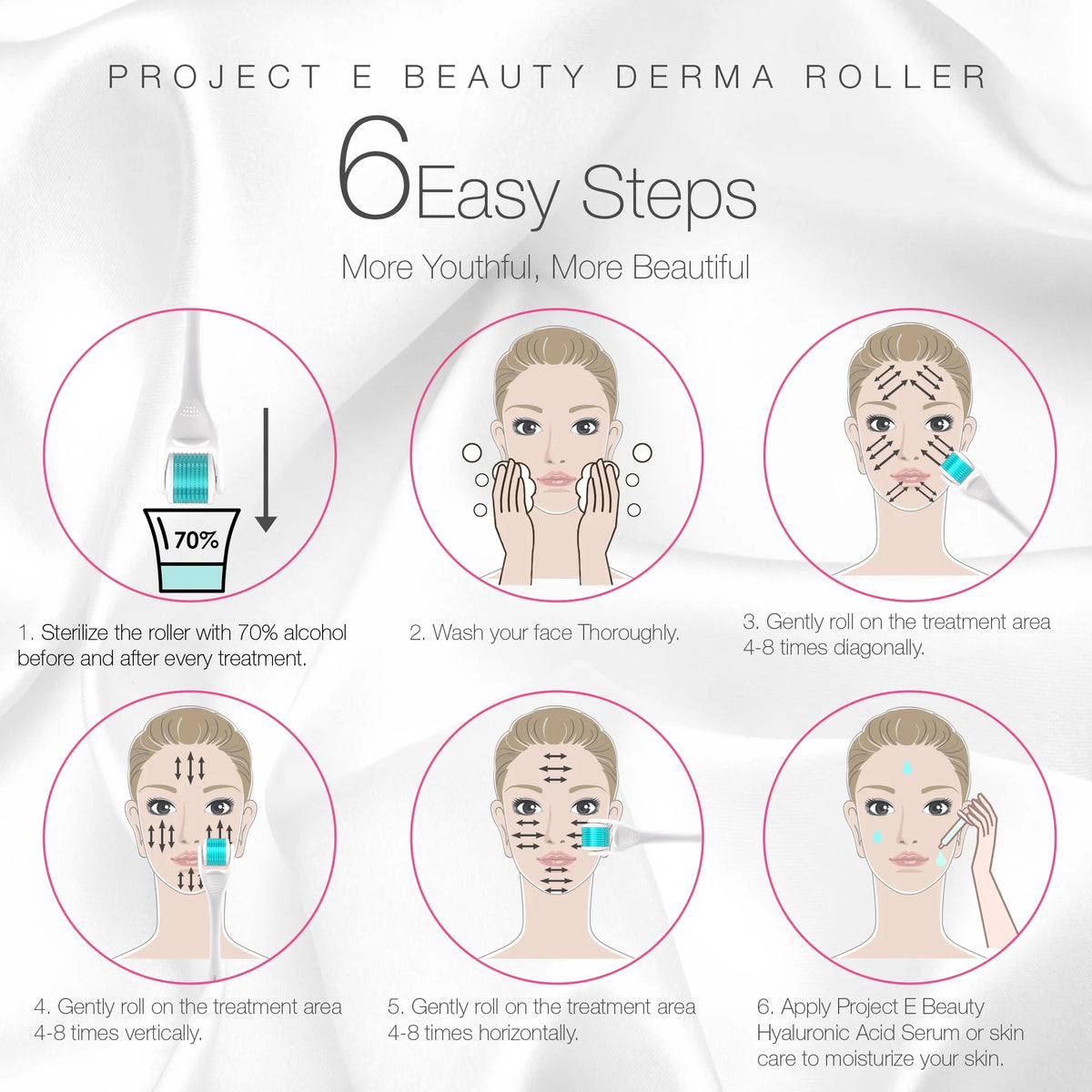 the Derma Roller | 540 Titanium Microneedle Facial Tool | for Smoother Skin
