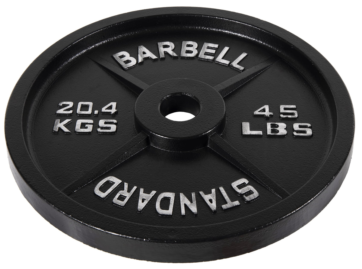 2-Inch Olympic Cast Iron Weight Plate for Strength Training & Powerlifting, Durable Gym Weights, 45LBS, 1-Pack
