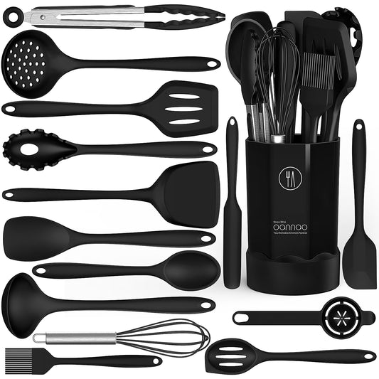 Black Silicone Cooking Utensils Set