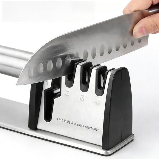 Premium 4-in-1 Manual Knife Scissor Sharpener