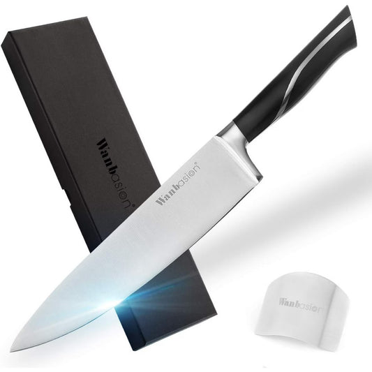 Chef Knife Professional 8-inch Stainless Steel Kitchen Knife with Finger Guard
