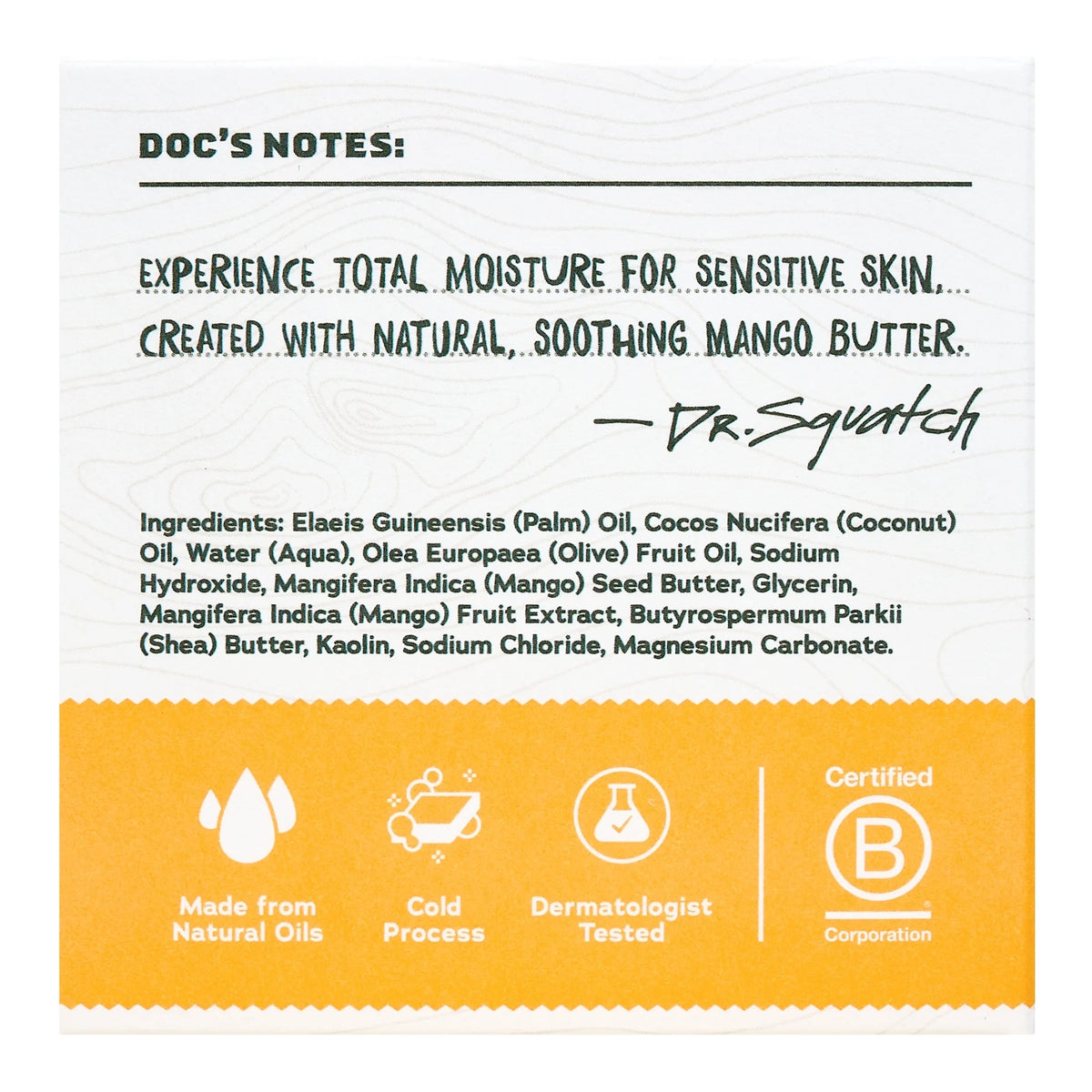 Mango Butter Total Moisture Natural Bar Soap for Men, 5 Oz