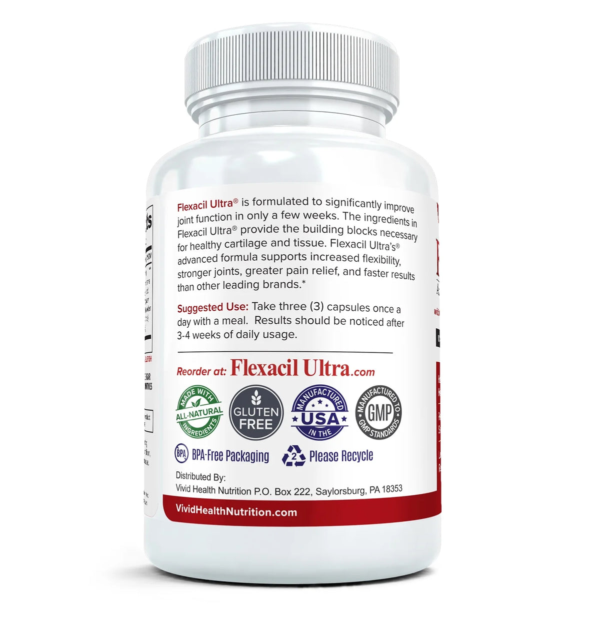 Ultra (2 Bottles) Joint Support Supplement with Glucosamine, Chondroitin & MSM, 120 Caps