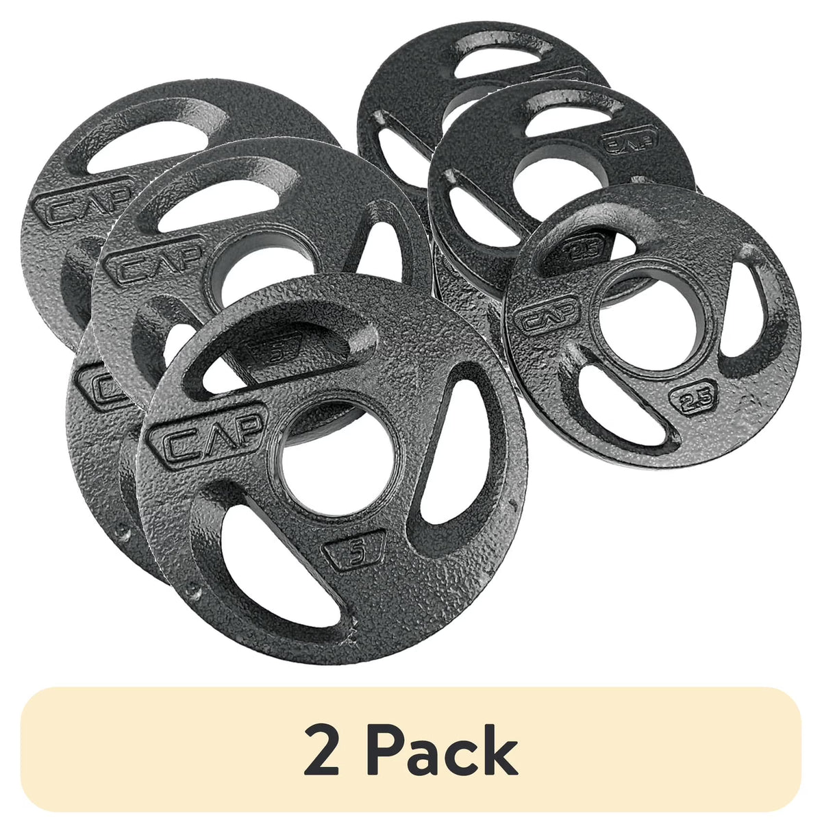 (2 Pack)  15Lb Olympic 2-Inch Grip Plate Weight Set (2X2.5Lb/2X5Lb)