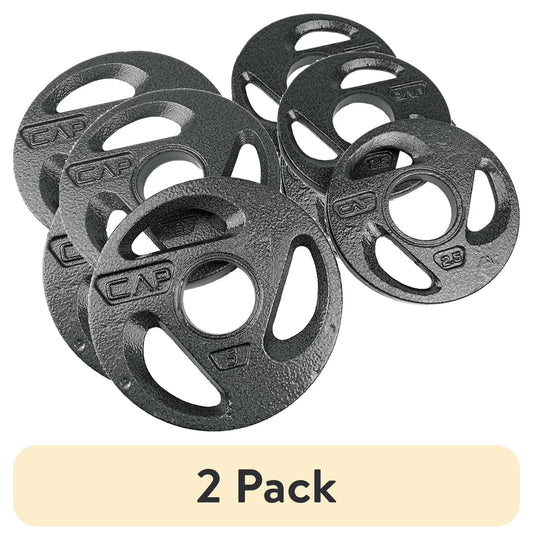 (2 Pack)  15Lb Olympic 2-Inch Grip Plate Weight Set (2X2.5Lb/2X5Lb)