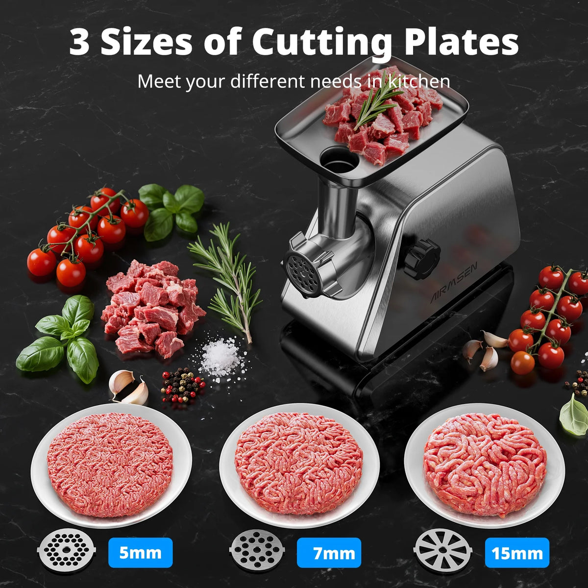 AIRMSEN Stainless Steel Meat Grinder