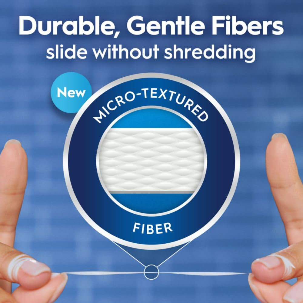 Glide Dental Floss, Shred Resistant, Gentle on Gums, Natural Wax, Slides Smoothly, Deep Clean Cool Mint Flavor, 40 M, 3 Count