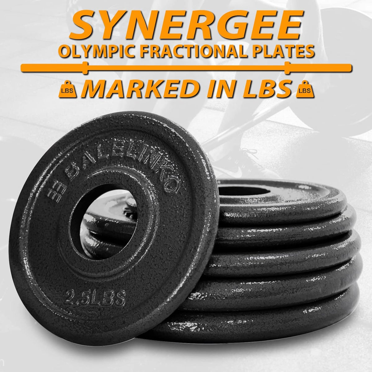 Cast Iron 2-Inch Olympic Grip Plate Weight Plate for Strength Training, Weightlifting and Crossfit, Set of 2, 5LB, Black