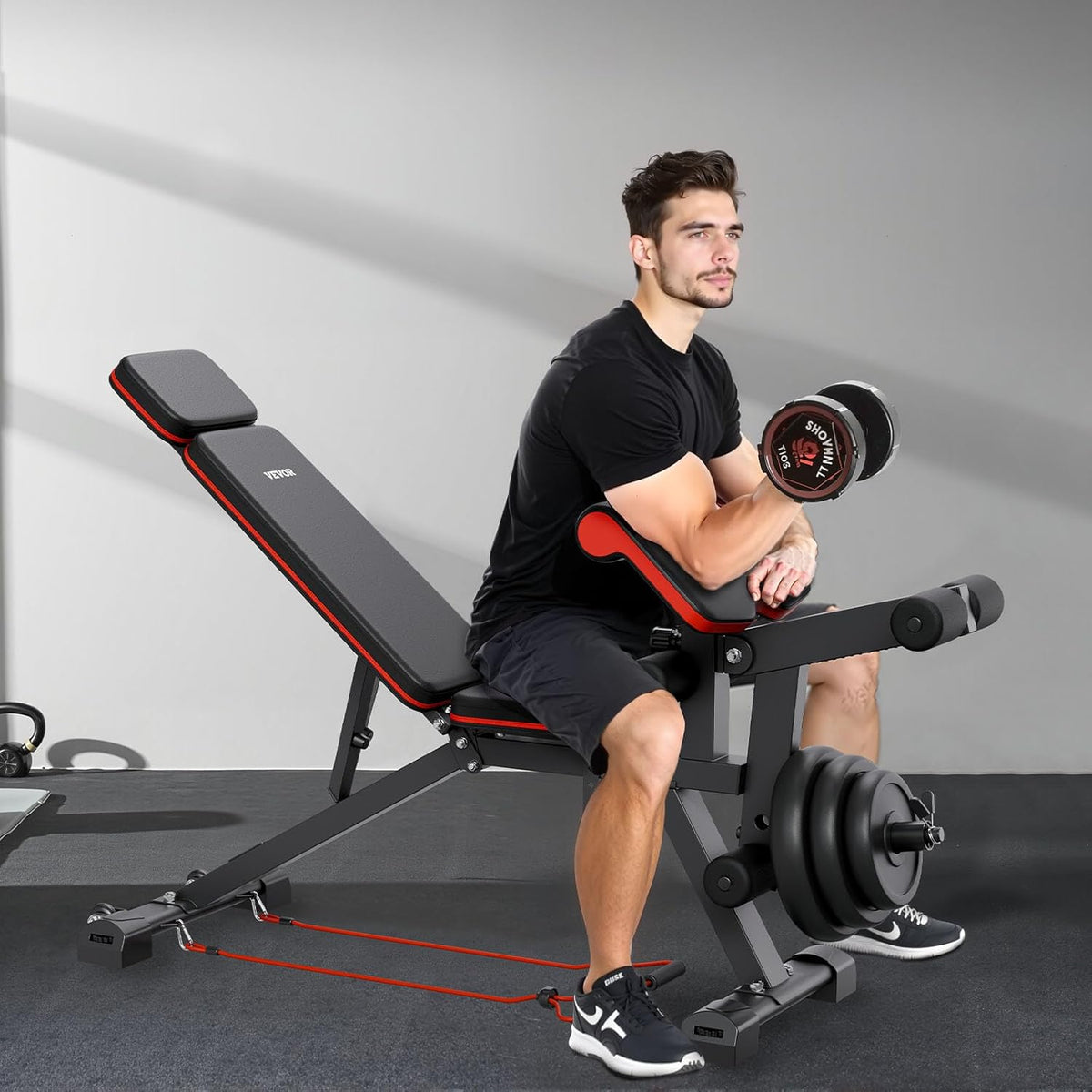 Weight Bench Sit up Bench for Home Gym Strength Training Workout Adjustable