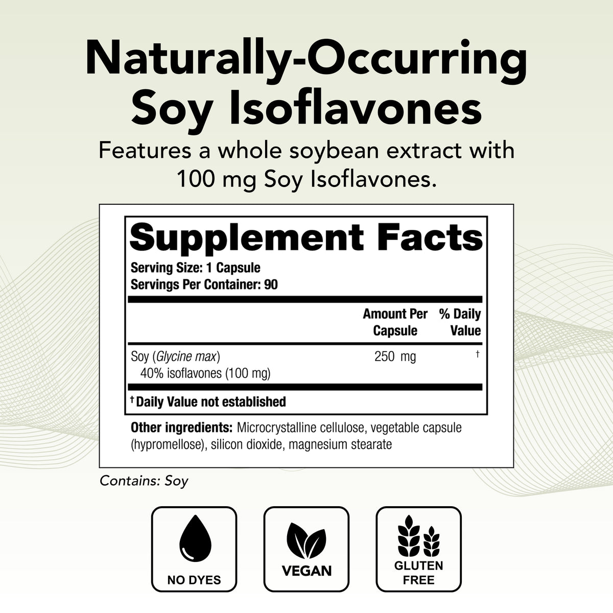 Isorel Whole Soybean Extract Supplement - 90-Day Supply - Menopause Support to Aid Hot Flashes - Prostate Health Support for Men - NSF Certified - 90 Capsules