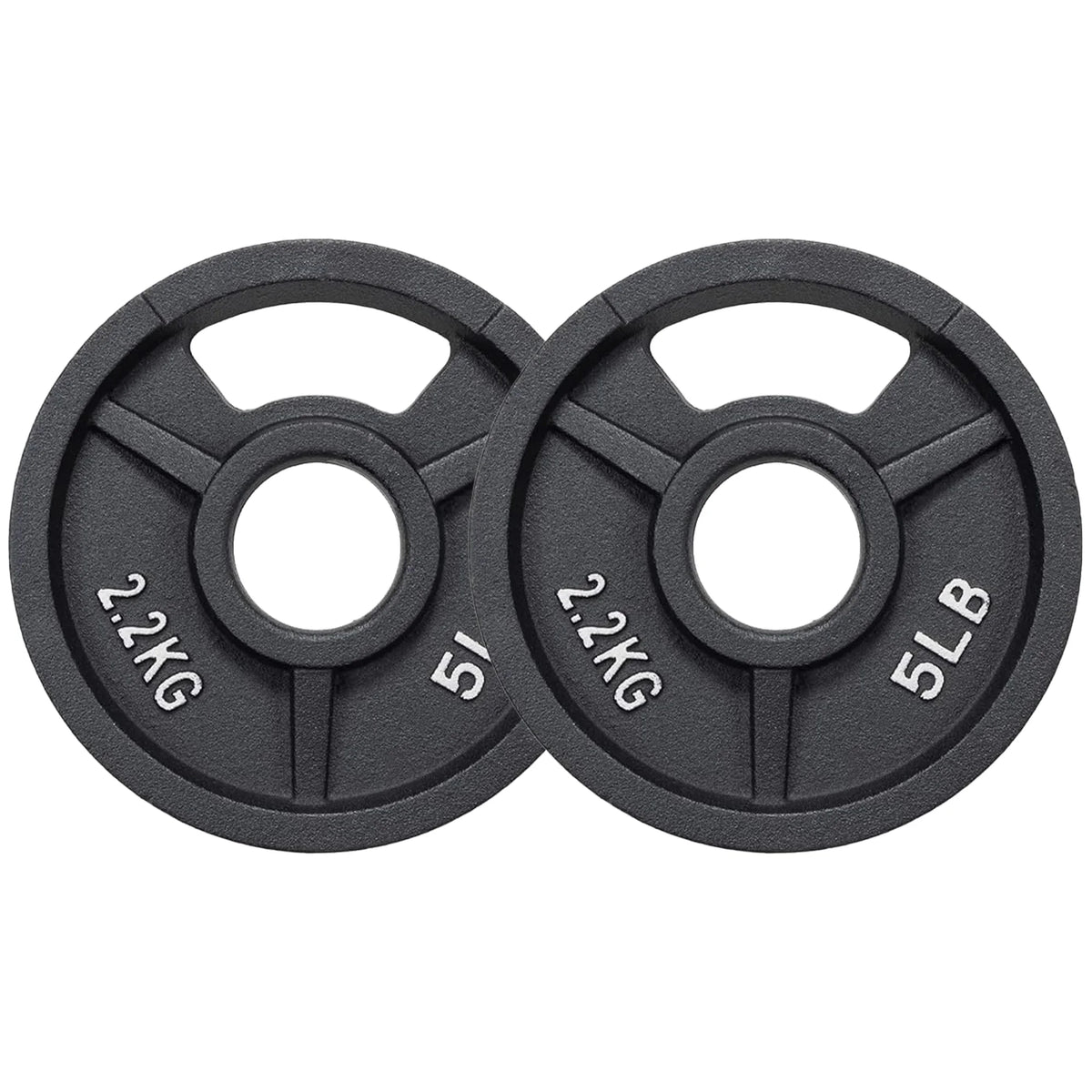 Cast Iron Weight Plates, Black, 2-Inch，Multiple Weight Options, Pair or Set, for Strength Training & Home Gym