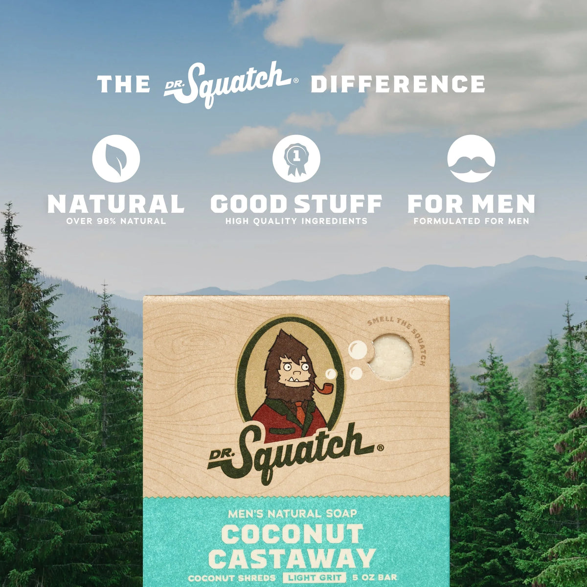 (3 Pack)  Coconut Castaway Natural Bar Soap for Men, 5 Oz